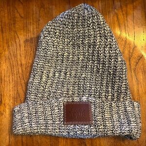 Love Your Melon Black & White Cuffed Style Beanie Hat
